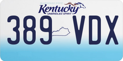 KY license plate 389VDX