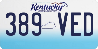 KY license plate 389VED
