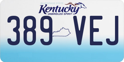 KY license plate 389VEJ