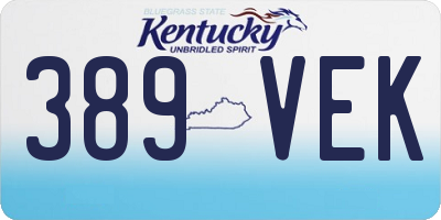 KY license plate 389VEK