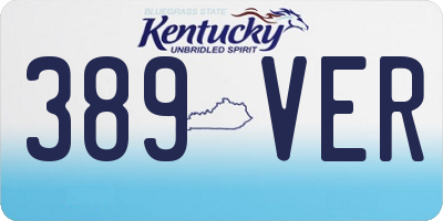 KY license plate 389VER