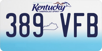KY license plate 389VFB