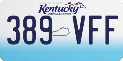 KY license plate 389VFF