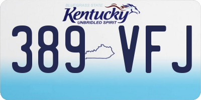 KY license plate 389VFJ