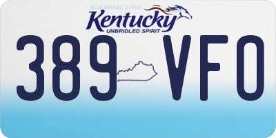 KY license plate 389VFO