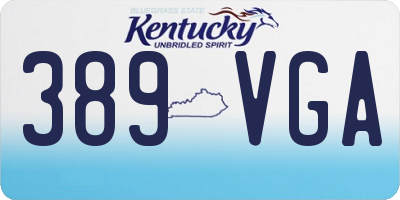 KY license plate 389VGA