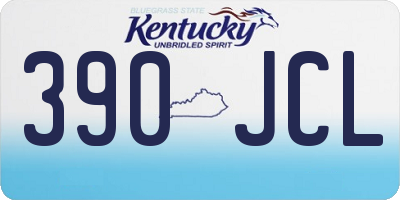 KY license plate 390JCL