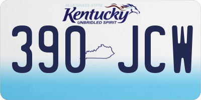 KY license plate 390JCW