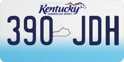KY license plate 390JDH