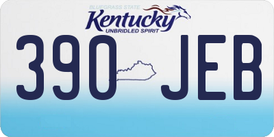 KY license plate 390JEB