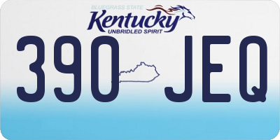 KY license plate 390JEQ