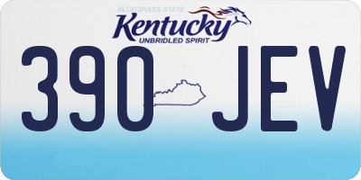 KY license plate 390JEV