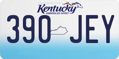 KY license plate 390JEY