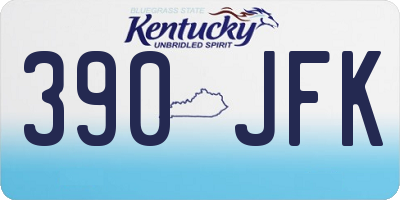 KY license plate 390JFK