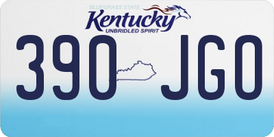 KY license plate 390JGO