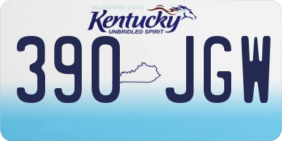 KY license plate 390JGW