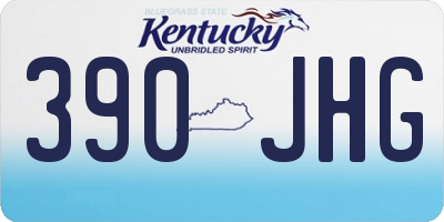 KY license plate 390JHG