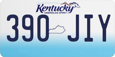 KY license plate 390JIY