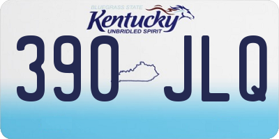 KY license plate 390JLQ