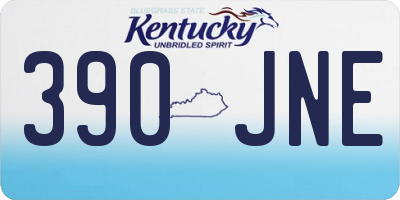 KY license plate 390JNE