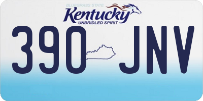 KY license plate 390JNV
