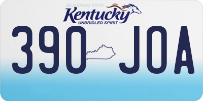 KY license plate 390JOA