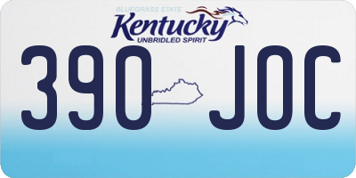 KY license plate 390JOC