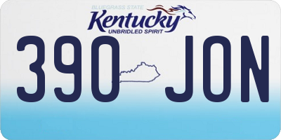KY license plate 390JON