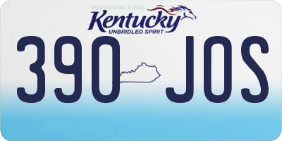 KY license plate 390JOS