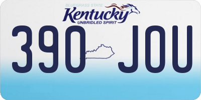 KY license plate 390JOU