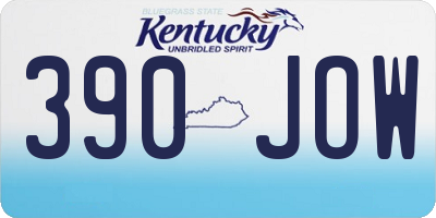 KY license plate 390JOW