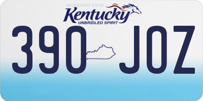 KY license plate 390JOZ