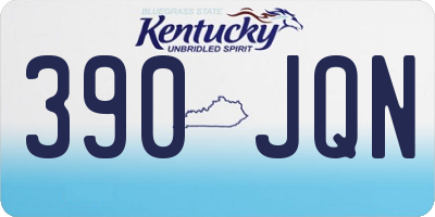 KY license plate 390JQN