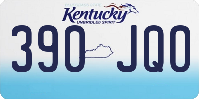 KY license plate 390JQO
