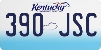 KY license plate 390JSC