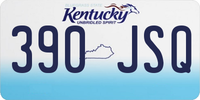 KY license plate 390JSQ