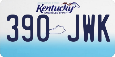 KY license plate 390JWK
