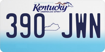 KY license plate 390JWN