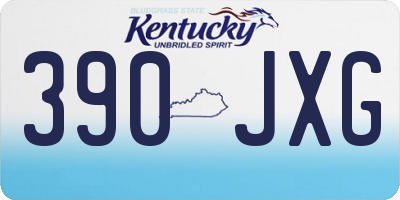 KY license plate 390JXG