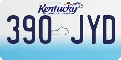 KY license plate 390JYD