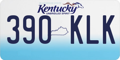 KY license plate 390KLK