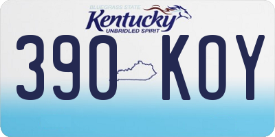 KY license plate 390KOY
