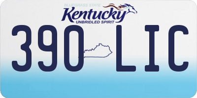 KY license plate 390LIC