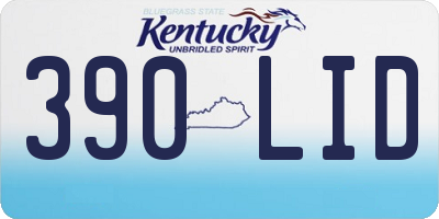 KY license plate 390LID