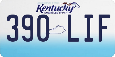 KY license plate 390LIF