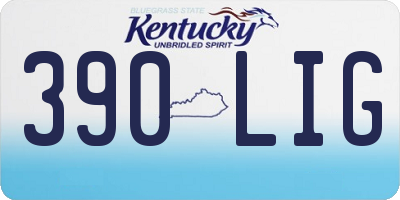 KY license plate 390LIG