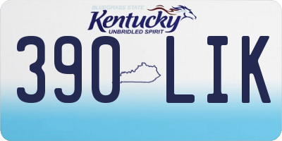 KY license plate 390LIK