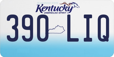 KY license plate 390LIQ