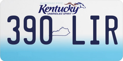 KY license plate 390LIR