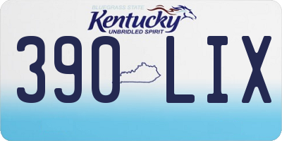KY license plate 390LIX